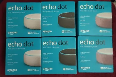 $175 • Buy Lot Of 6 New In Box Echo Dot (3rd Gen) Sealed