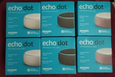 $175 • Buy Lot Of 6 New In Box Echo Dot (3rd Gen) Sealed