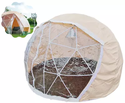 Igloo Garden Dome COVER Geodesic Pod Bubble Tent 12FT PVC/Vinyl Half Transparent • £299.99