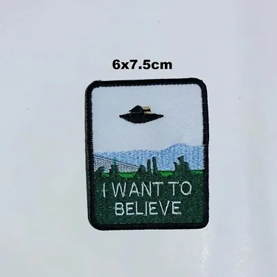 I Want To Believe Planet Embroidered Iron Sew Patch Badge Fancy Transfer N-676 • £3