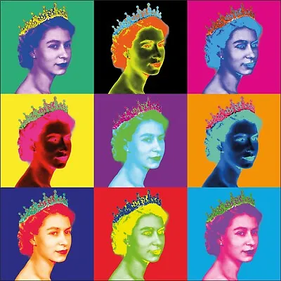 Queen Elizabeth Pop Art Poster UK Seller Free Post Various Sizes • £4