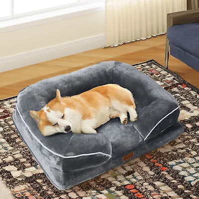 Orthopedic Dog Bed Rectangle Memory Foam Pet Bed With Removable Washable Cover • $29