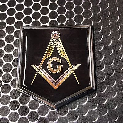 Mason Masonic FREEMASON Domed CHROME Emblem Black Car 3D Sticker 2 X 2.25  • $11.49