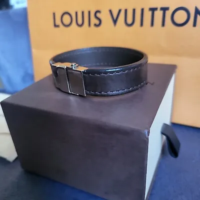 Louis Vuitton Brown Leather Bracelet Size 19 • £120