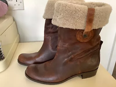 Brown Leather  Boots Size UK 5.5 Lea Foscati • £11