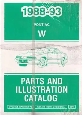 $99 • Buy 1988-1993 Pontiac Grand Prix Master Parts Book Illustrated Part Number Catalog