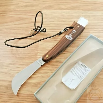 Aitor Mushroom Pocket Knife 3  Stainless Steel Curved Blade Brown Wood Handle • $35.19