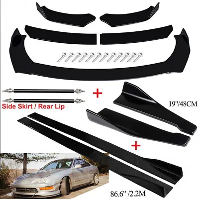For Acura Integra Sedan Front Bumper Spoiler Body Kit+Side Skirt+Rear Black • $59.99