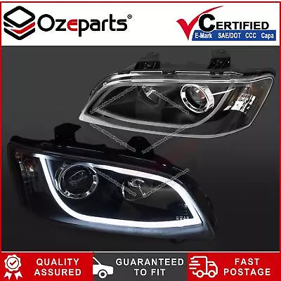 Fits VE Commodore Ser1 LED DRL Projector Headlights Head Light SV6 SS SSV Black • $572