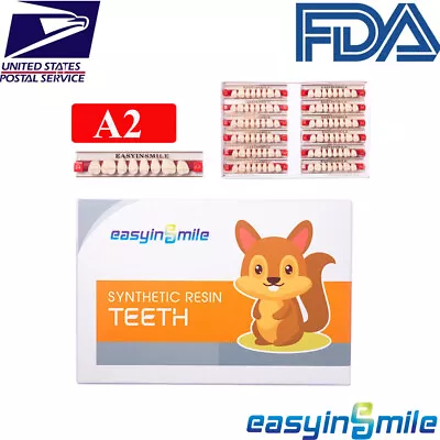 Dental Acrylic Resin Denture Teeth Anterior Posterior DIY Crown A2 Upper Lower • $17.74