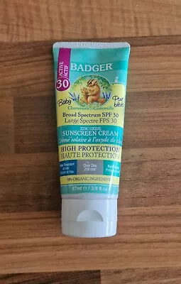 Badger Baby Chamomile Sunscreen Cream 87 Ml - Broad Spectrum SPF 30 Zinc Oxide • £7