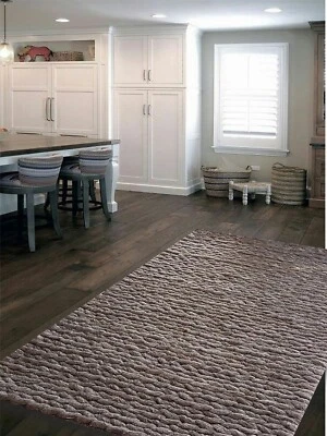 £250 • Buy 100% Wool BRAIDED WOOL RUG. HANDMADE. CHUNKY 20MM PILE! Colour Brown.