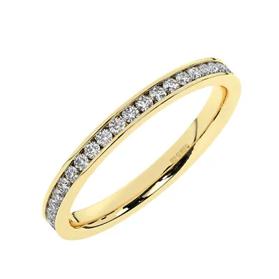 0.50Ct Channel Set Round Brilliant Cut Diamond Full Eternity Ring 9K Yellow Gold • £472.16