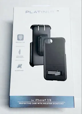 NEW Platinum Protective Case Holster Kick Stand For Apple IPhone 8 / 7 / 6 / 6s • $17.05