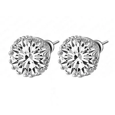 Stud Earrings Crystal Multi Prong 8mm Diamond Small Fashion Jewelry • $9.99