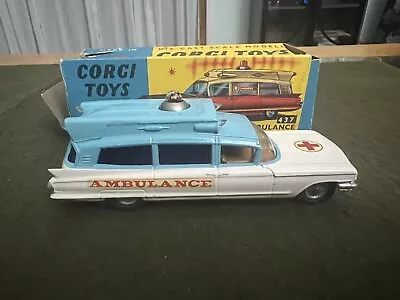 Vintage Corgi Toys No 437 Superior Ambulance On Cadillac Chassis Diecast Model • $69.50