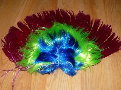 $12 • Buy One Size Cool Novelty Mohawk Multi Colored Wig Pink Blue Green Halloween Costume