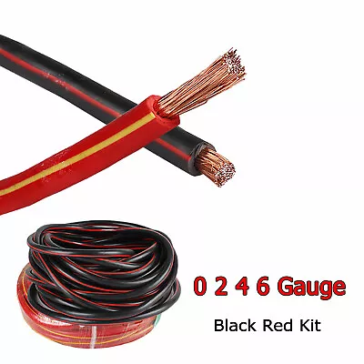 Auto Power Ground Wire 0 2 4 6 Gauge Copper Clad Battery Amp Amplifier Cable Lot • $22.31