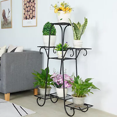 7 Tier Metal Plant Stand Flower Pot Display Holder Shelf Garden Plant Stand New • $38.01