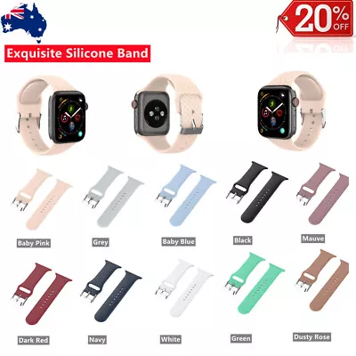 $6.29 • Buy For Apple Watch IWatch Band Patterned Exquisite Silicone  Series 7 SE 6 5 4 3 2 