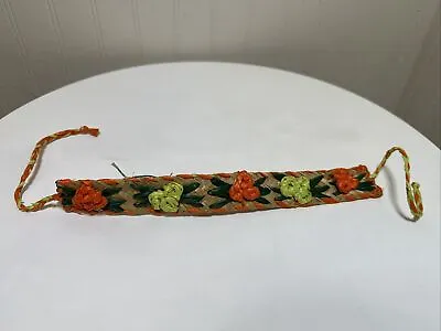 Vintage 24 Inch Handmade Flower Headband (Bamboo?) With Adjustable Ties • $8