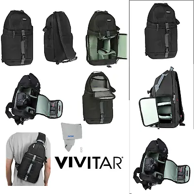 Camera Sling Backpack Bag For Canon Nikon Sony DSLR Mirrorless By VIVITAR Photo • $33.59
