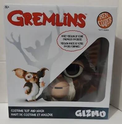 $60.01 • Buy Ben Cooper Gremlins GIZMO Halloween Costume Top & Mask Adult One Size Rubies New