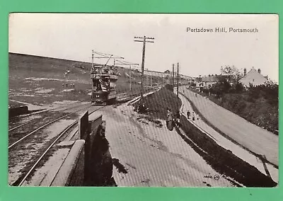 Portsdown Hill  Portsmouth Tram Pc Unused Valentines AD686 • £9.50