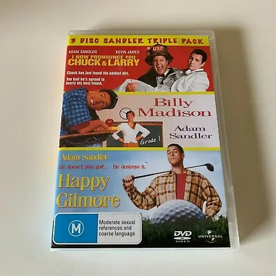 $12 • Buy Adam Sandler Triple Pack - 3 Movies Happy Gilmore Billy Madison Chuck & Larry