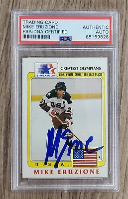 Mike Eruzione Signed 1983 Topps Greatest Olympians Card #36 LEGEND Slabbed PSA • $84.99