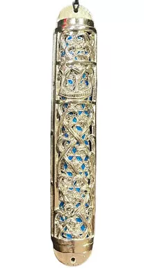 Matashi Hand Painted Enamel 7  Mezuzah Embellished W/ Hebrew Shin And Crystals • $19.99