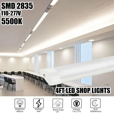 10 Pack 4ft 44 Watt Led Tube Lights For Garage Shop Office Market Basement • $79.79