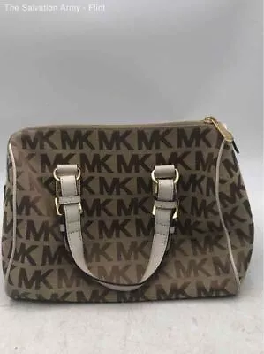 Michael Kors Y2K Womens Tan MK Monogram Inner Pockets Satchel/Top Handle Bag • $9.99
