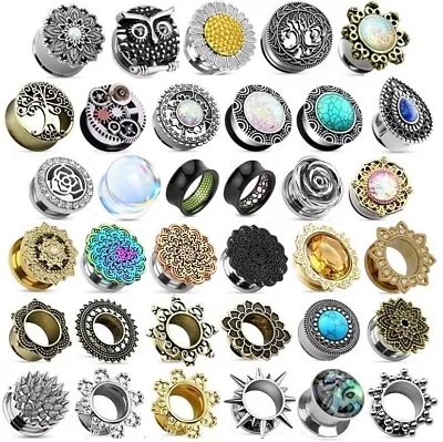 £6.99 • Buy Flesh Tunnel - Choose Design & Size - Steel Ear Plug Stretcher Expander