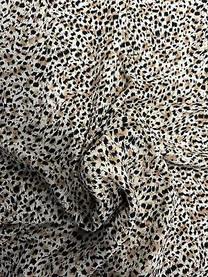6.2 Metres Brown Leopard Printed 100% Viscose Dress Fabric. • £3