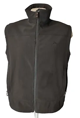 Snozu Polar Vest Mens Medium Adult Logo Knit Full Zip Pockets Casual Solid Black • $19.53