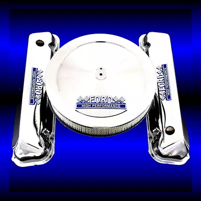 Chrome Valve Covers And Air Cleaner Combo Fits Ford 429 460 Engines Hp Emblems • $138.99
