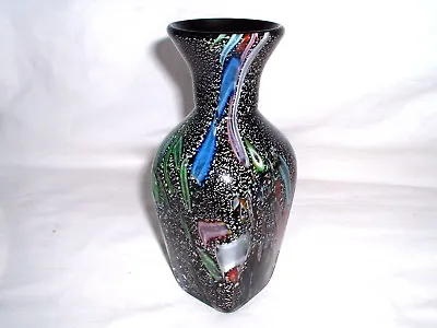 Solid Murano Black Glass Summer So Vase AVEM Rest Off The Day Dino Martens  • £108.36