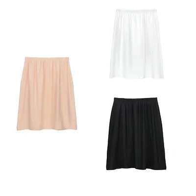 Women Safety Skirt Elastic Half Slip Underskirt Petticoat Under Dress Mini Skirt • £4.95