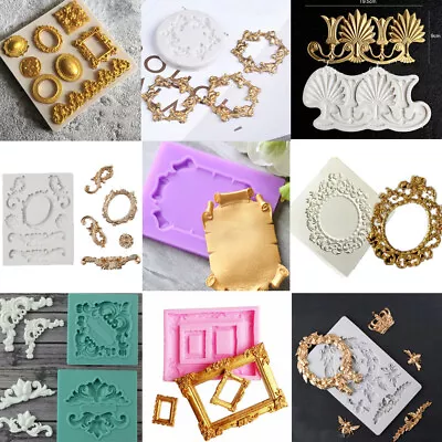 £3.25 • Buy Vintage Frame Silicone Fondant Cake Relief Baking Mold Decor Border Craft Mould
