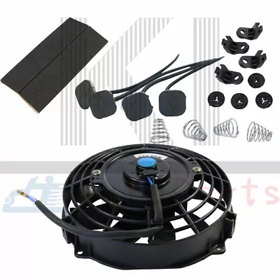 Black Universal 7  Inch Slim Electric Radiator Cooling Fan Push Pull Mount Kit • $24.99