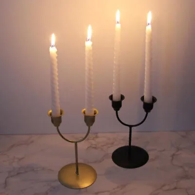 Metal Candle Holder Candelabra Décor Table Candlesticks Wedding Dining 2-Arm • £5.27
