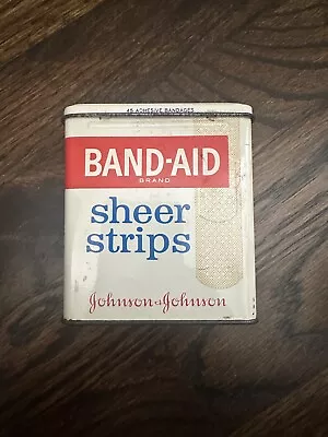 Band-Aid Sheer Strips Vintage Metal Tin Empty Box Vintage Prod Code 4624 Nice • $12