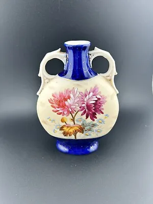 Vintage Victoria Carlsbad Double Handle Porcelain Hand Painted Bud Vase • $26.75