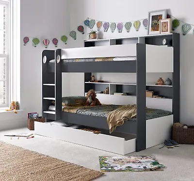 £414.99 • Buy Olly Grey And White Wooden Storage Bunk Bed