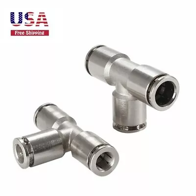 2PCS 5/16  Tube OD Union Tee Push To Connect Fittings Pneumatic 3 Way Tee Shaped • $20.99