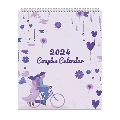 2024 Couples Calendar For 2 People - One Month To View Slogan Art By Arpan • £7.49