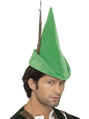 Robin Hood Hat Pointed Elf Cap Premium Adult Mens Costume Alpine Green Swiss NEW • $14.99