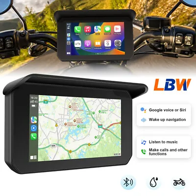 Motorcycle GPS Navigation Wireless Carplay IP65 Waterproof 5  IPS Touch Screen • $157.91