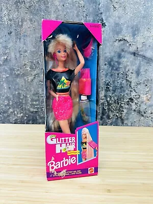 1993 Glitter Hair Barbie Doll Super Long Blonde Hair Mattel 10965 NEW IN BOX • $64.99